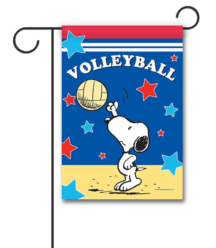 PNT4363 Peanuts Snoopy Volleyball Patriotic Garden Flag