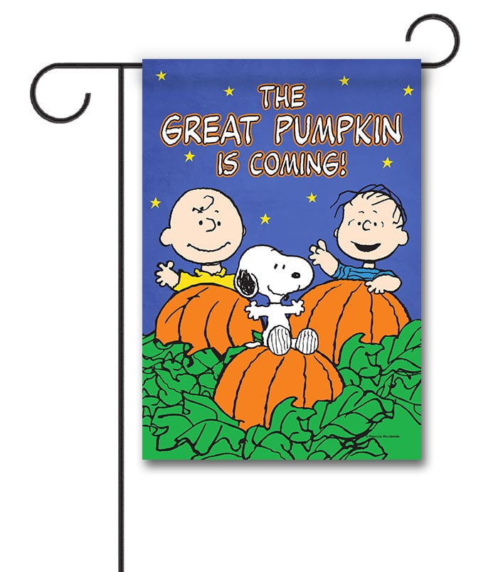 PNT4365 Peanuts Great Pumpkin Fall Snoopy and Charlie Brown Garden Flag