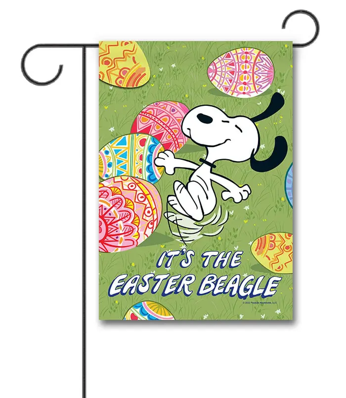 PTS3284 Peanuts Easter Beagle Snoopy Easter Garden Flag