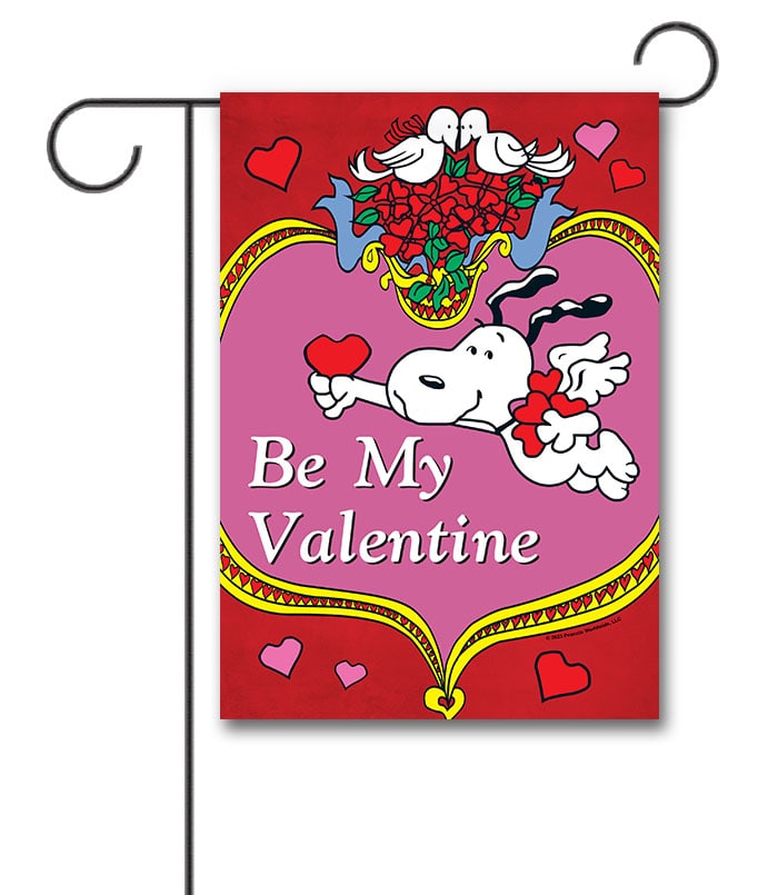 PTS3527 Peanuts Cupid Snoopy Valentines Day Garden Flag