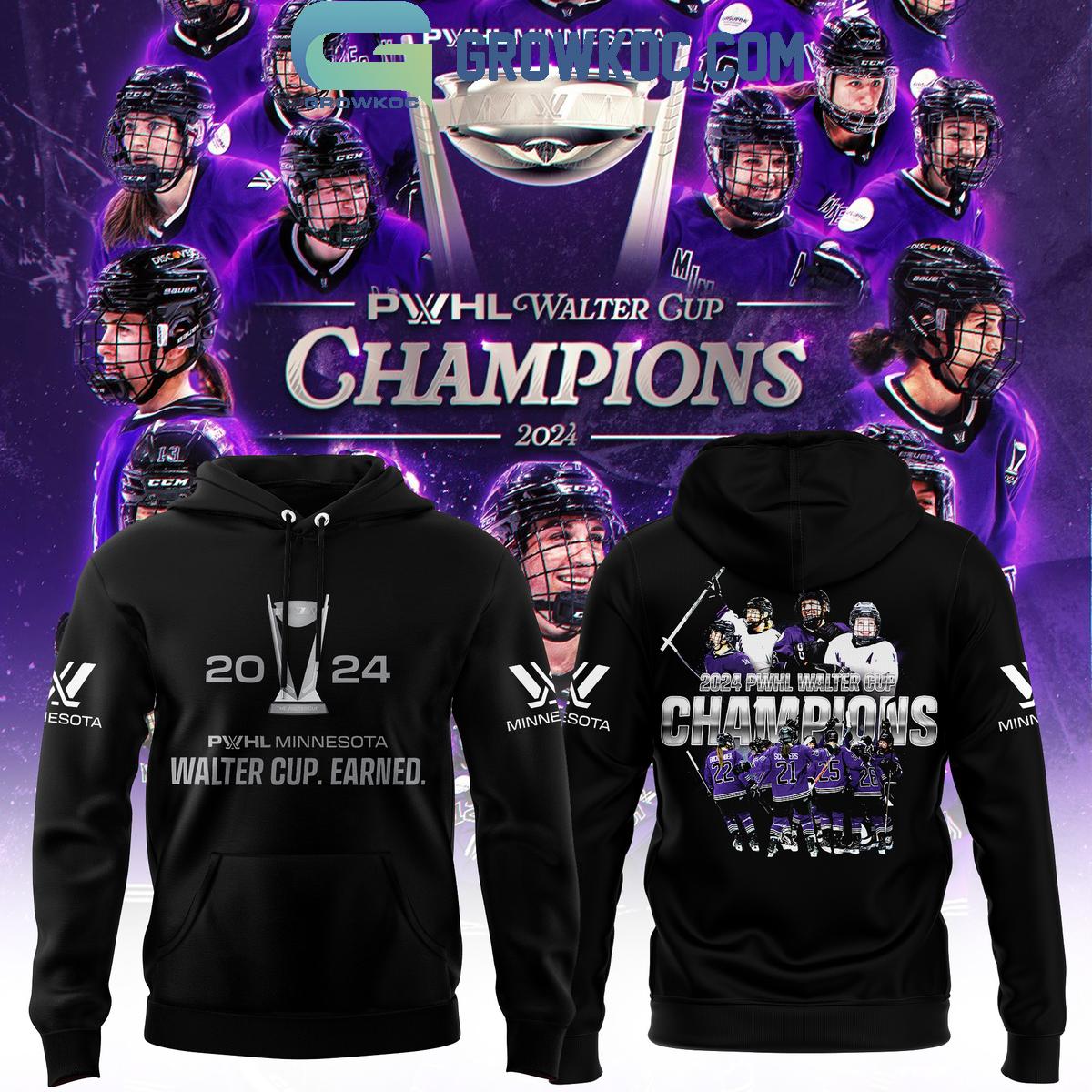 PWHL Minnesota 2024 Champions Walter Cup Earned Hoodie Shirt Black Design 1 f9oJe