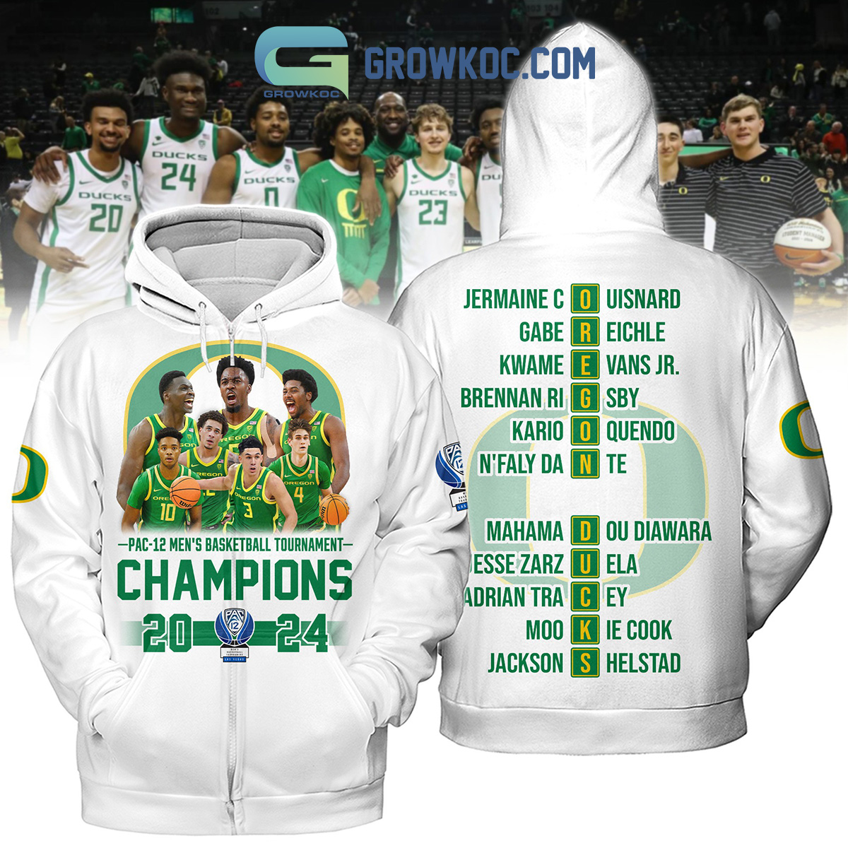 Pac 12 Mens Basketball Champions 2024 Oregon Ducks White Design Hoodie T Shirt2B1 tqoG6