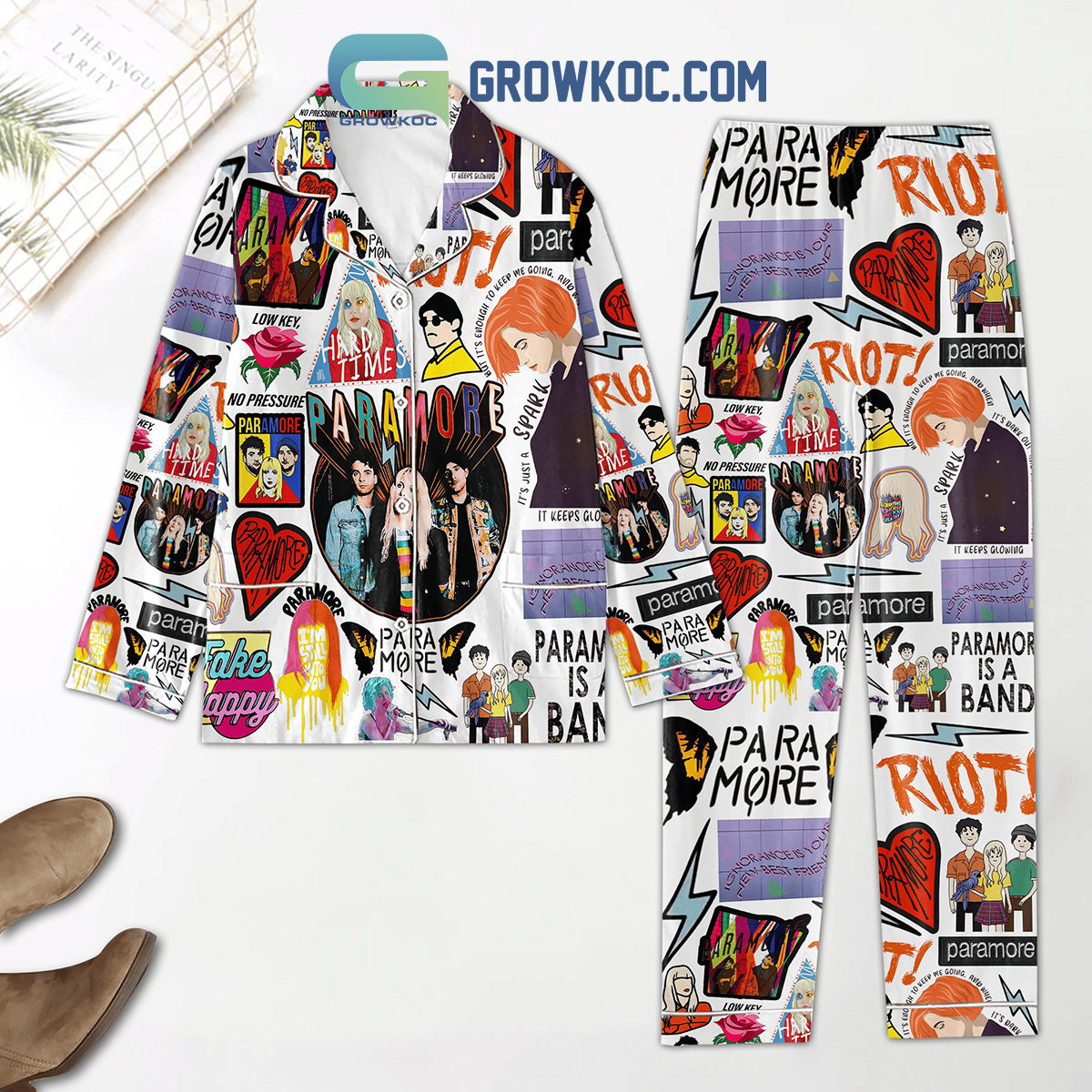 Paramore Hard Time Fan Polyester Pajamas Set2B1 FNZJh