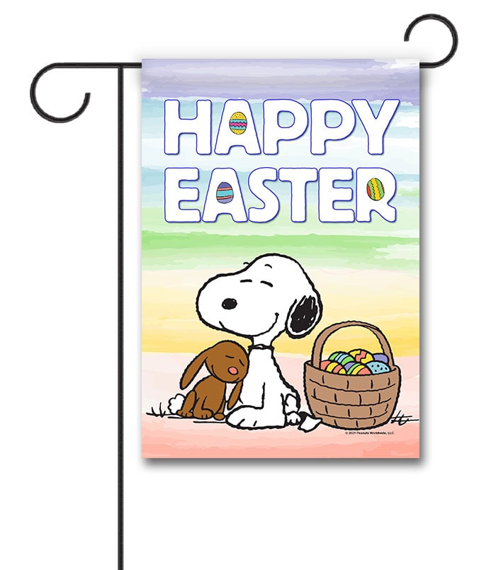 Peanuts Easter Bunny Snoopy Garden Flag