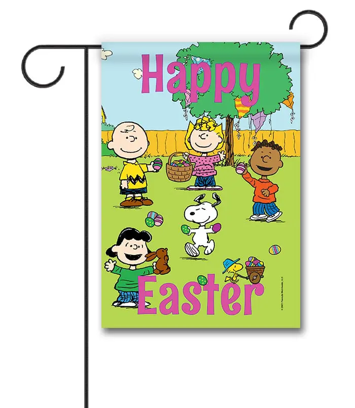 Peanuts Happy Easter Garden FLag