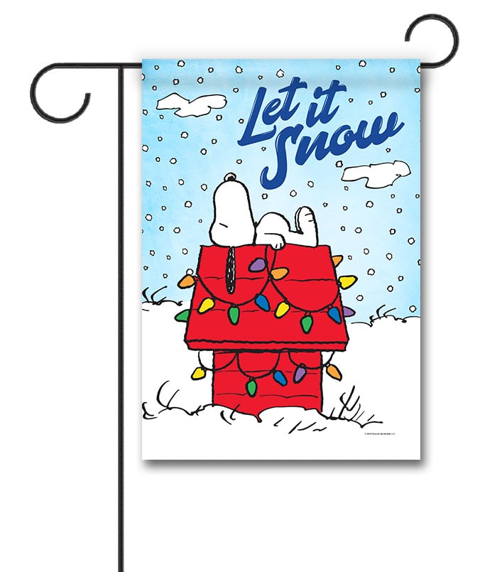 Peanuts Let it Snow Snoopy Christmas Garden Flag