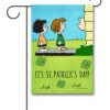 Peanuts Peppermint Patty and Charlie Brown St. Patricks Day Garden Flag