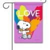 Peanuts Rainbow Heart Snoopy Garden Flag