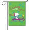 Peanuts Sledding Snoopy Christmas Garden Flag