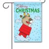 Peanuts Snoopy Doughouse Sleigh Christmas Garden Flag