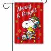 Peanuts Snoopy Hugging Woodstock Christmas Garden Flag