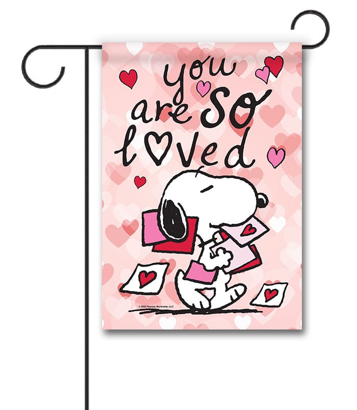 Peanuts Snoopy Valentines Love Garden Flag