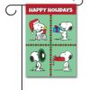 Peanuts Snoopy in Four Squares Christmas Garden Flag