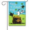 Peanuts Woodstock and Snoopy St. Patricks Day Garden Flag