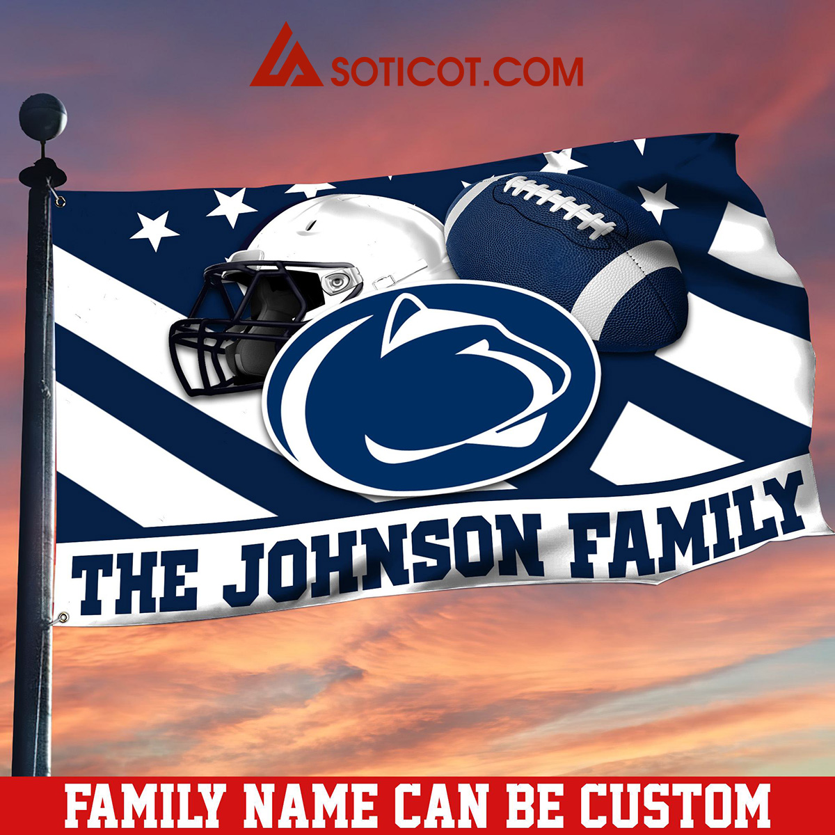 Penn State Nittany Lions Family Name Personalized House Garden Flags2B1 YlE06