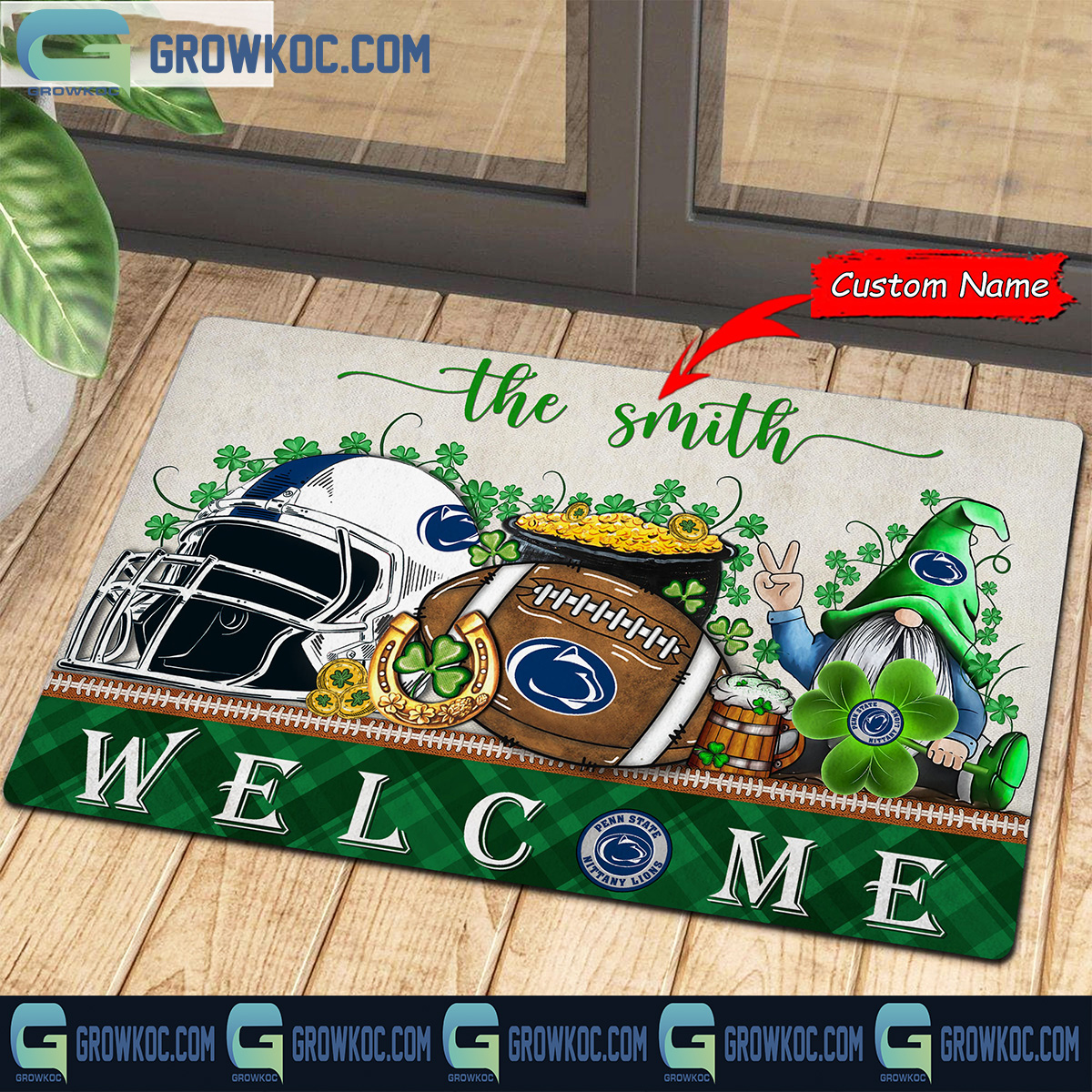 Penn State Nittany Lions St Patrick Day Personalized Doormat2B1 JV0er