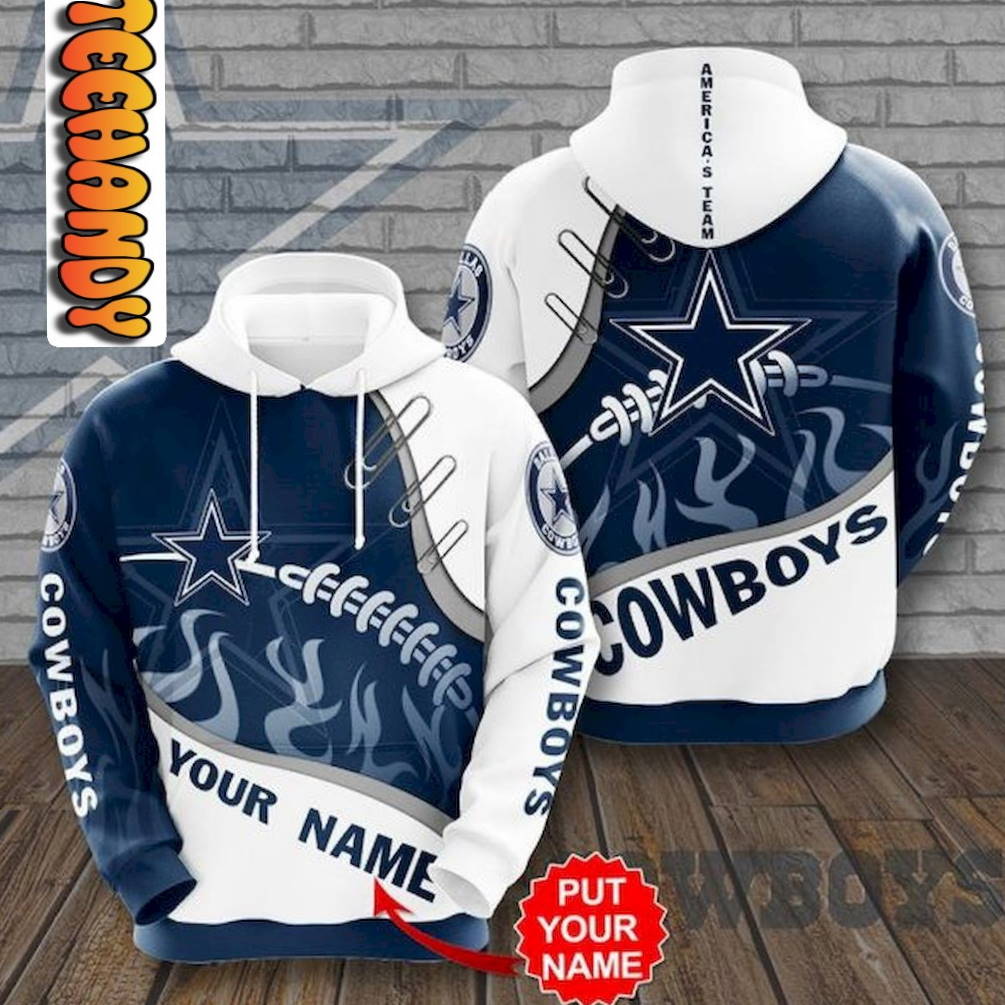 Personalized Dallas Cowboys All Over Print 3D Hoodie with Custom Design 0