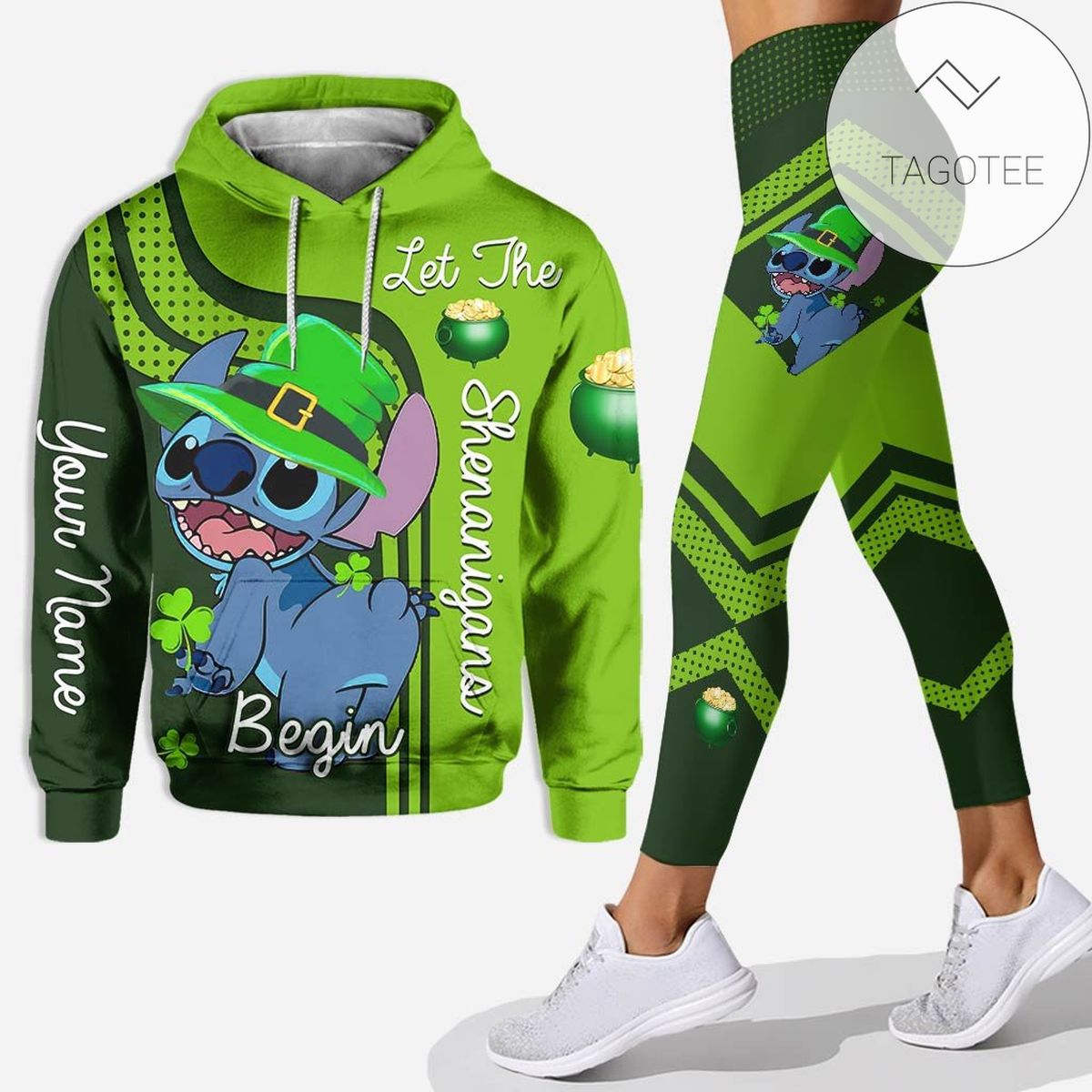 Personalized Stitch Let The Shenanigans Begin All Over Print 3D Hoodie And Leggings