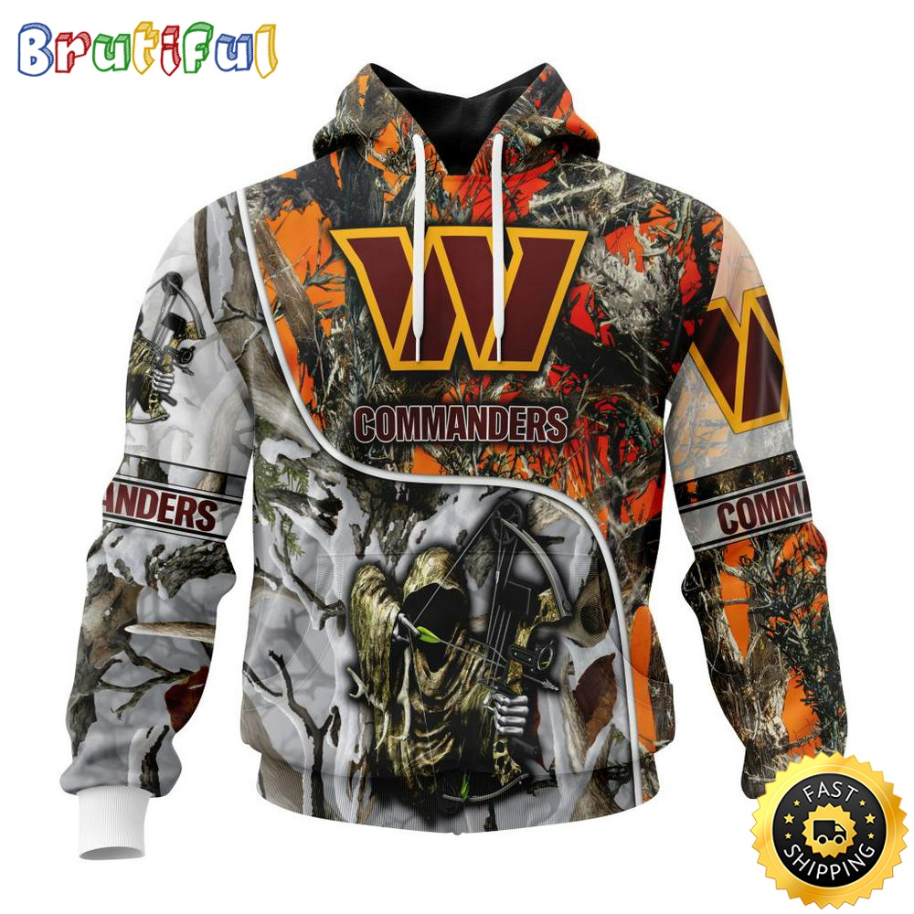 Personalized Personalized NFL Washington Commanders Hoodie Special Fall And Winter Bow Hunting All Over Print 3D Hoodie raetbf