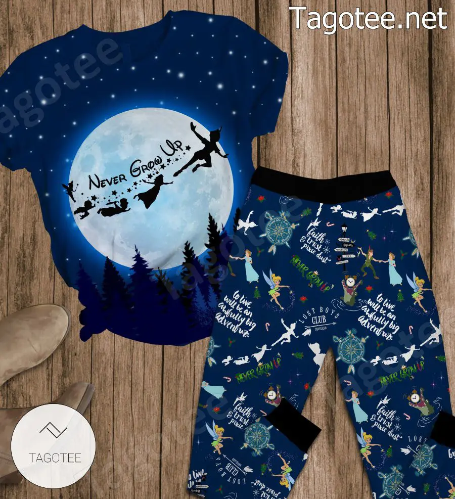 Peter Pan Tinkerbell Never Grow Up Pajamas Set