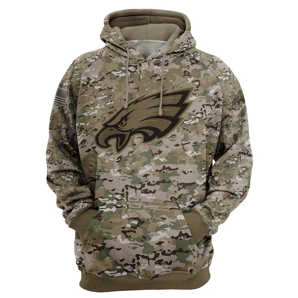 Philadelphia Eagles Army Graphic Zip Hoodie Pullover Official Nfl Merchandise 0