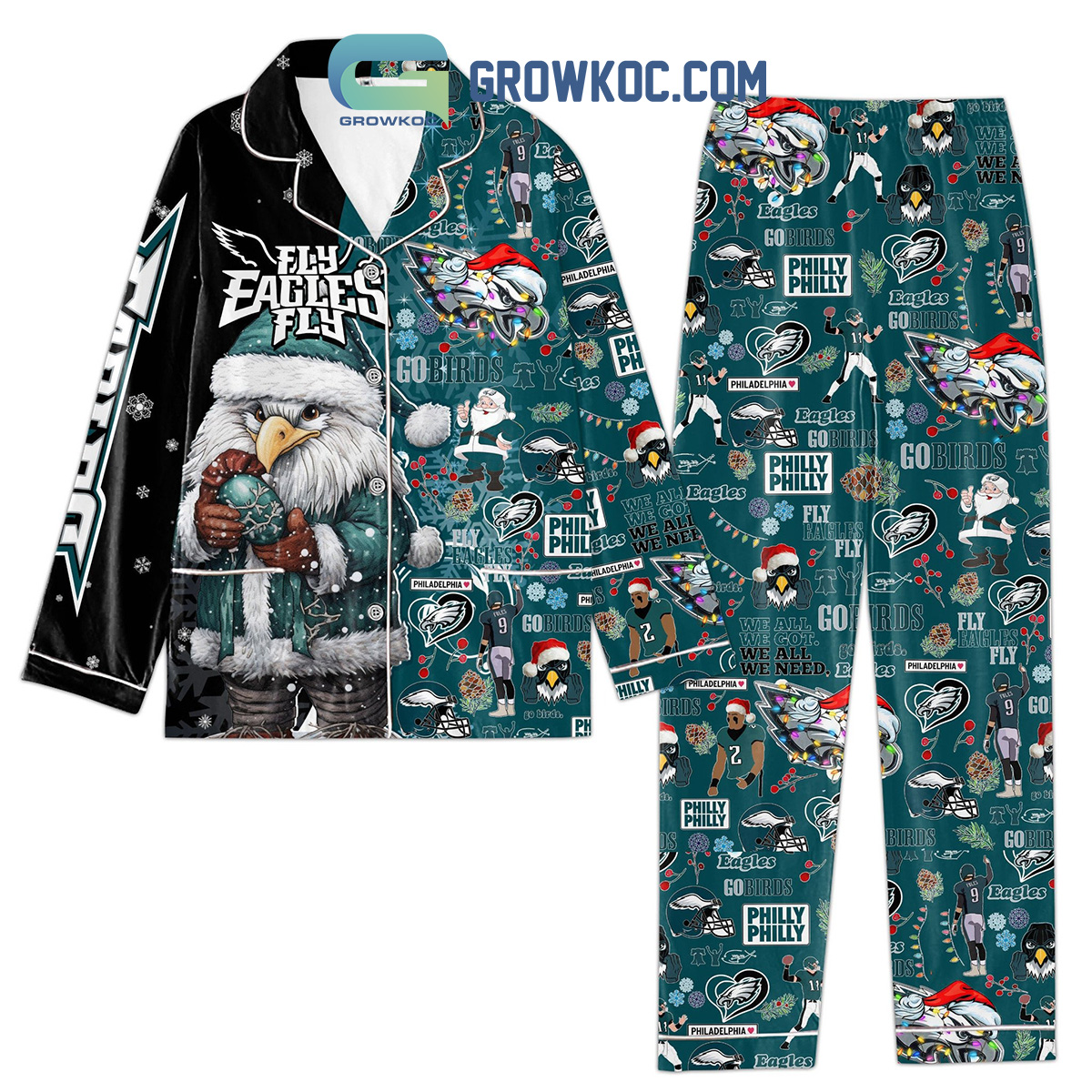 Philadelphia Eagles Go Birds Slay All Day Pajamas Set2B1 srLhS