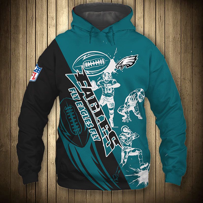 Philadelphia Eagles Hoodie 3D Cartoon Player Cute Zip Hoodie 0