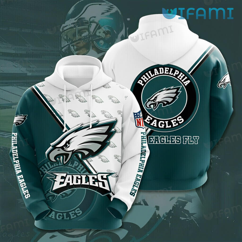Philadelphia Eagles Hoodie 3D Logo Kelly Green White Philadelphia Eagles Gift 0