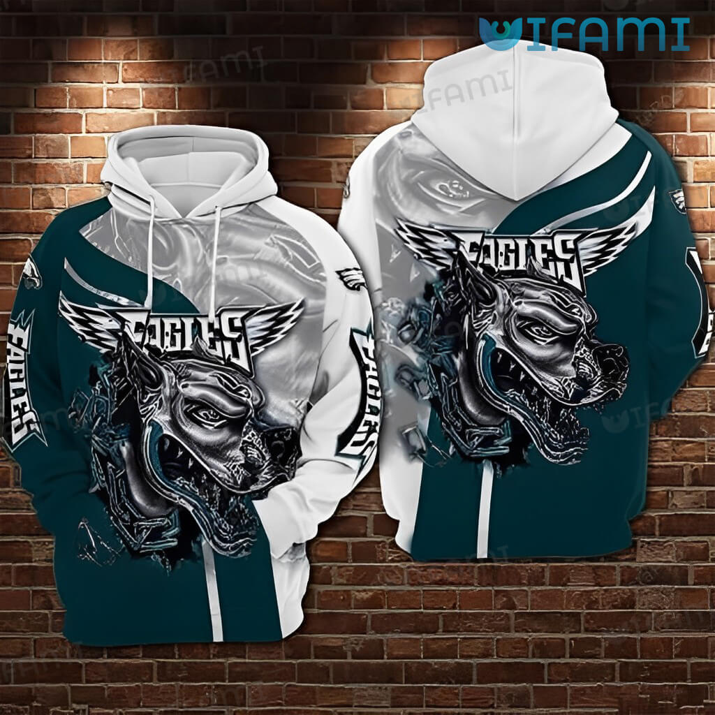 Philadelphia Eagles Hoodie 3D Pitbull Head Unique Philadelphia Eagles Gift 0