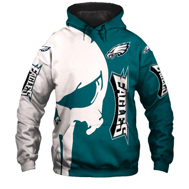 Philadelphia Eagles Hoodie 3D Skull Printed Gifts for Fans 0