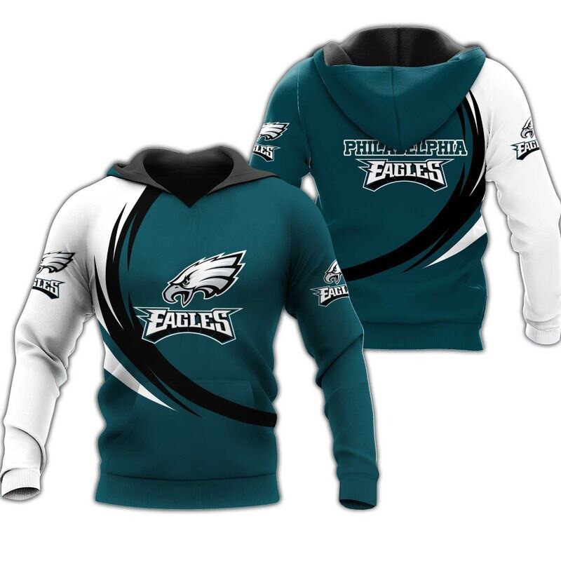 Philadelphia Eagles Hoodie Curve Graphic Gifts for Fans 0
