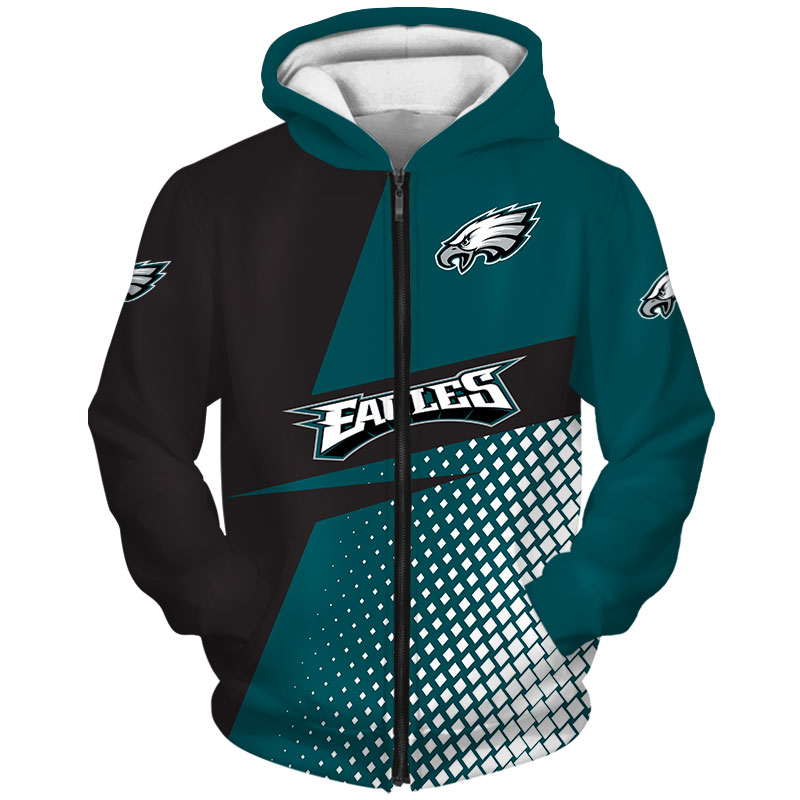 Philadelphia Eagles Hoodie Long Sleeve Zip Hoodie for Fan 0