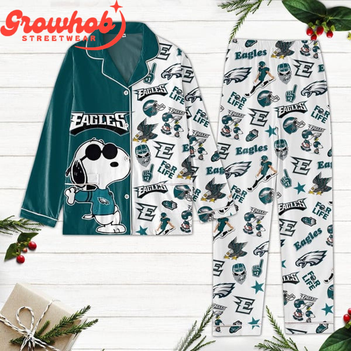 Philadelphia Eagles Snoopy Polyester Pajamas Set 6c5ff0 0