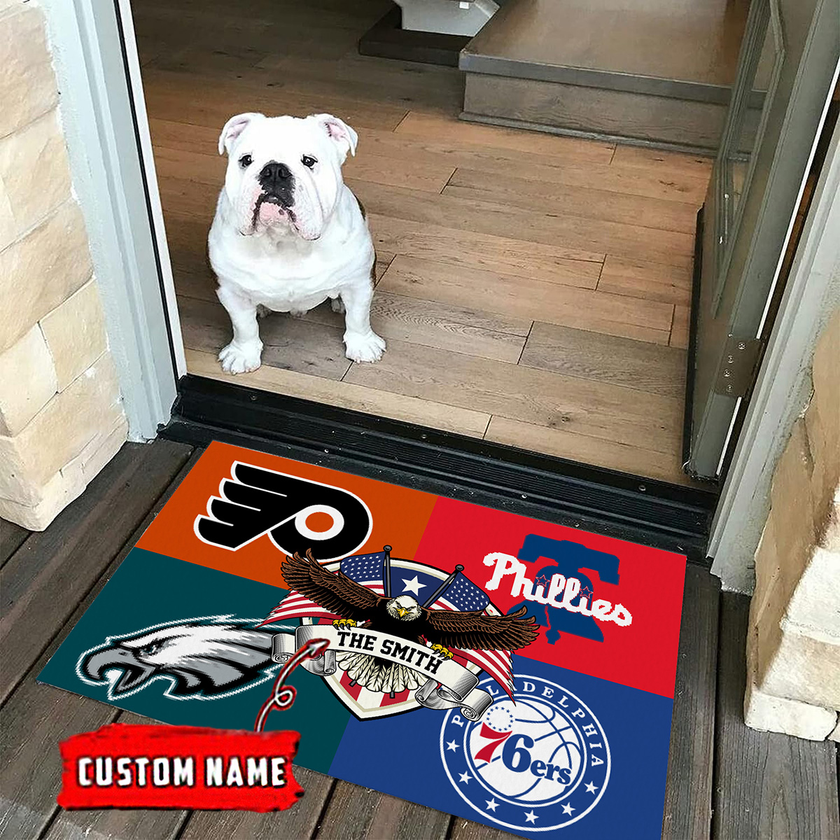 Philadelphia Flyers 76ers Phillies Eagles Proud Of State Personalized Doormat2B1 UDQqQ