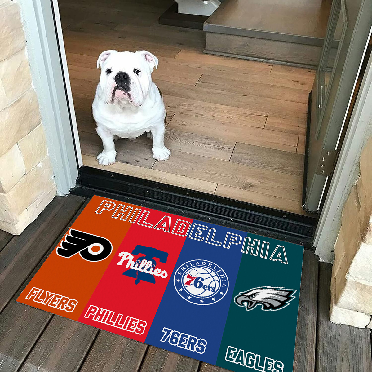 Philadelphia Flyers 76ers Phillies Eagles Proud Of State Sport Doormat2B1 wKjnB