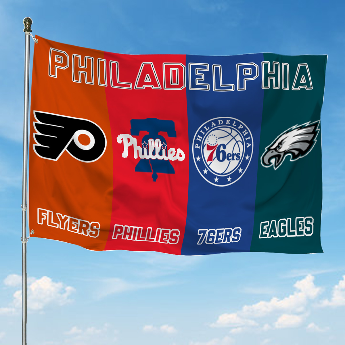 Philadelphia Flyers 76ers Phillies Eagles Proud Of State Sport Flag2B1 SccsK