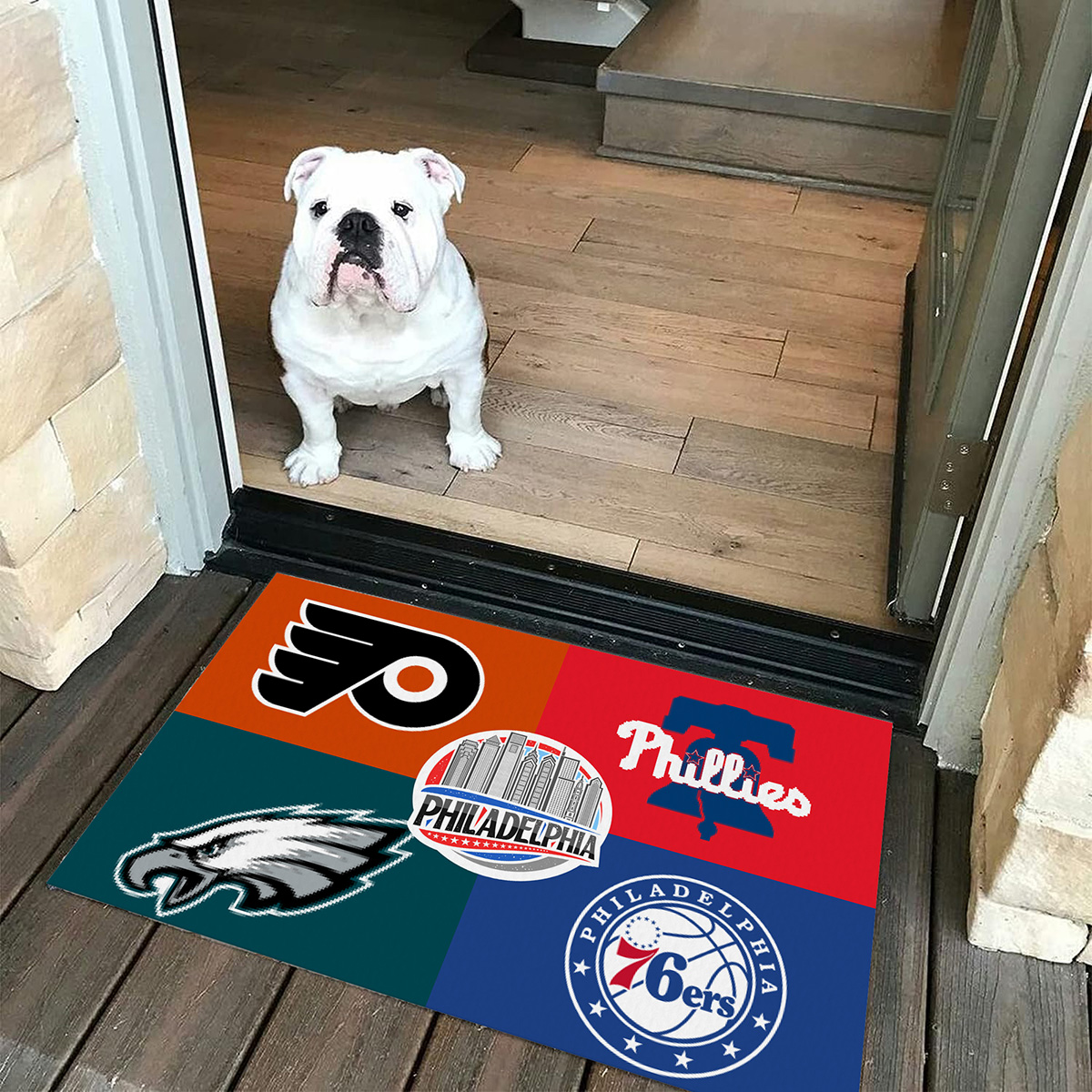 Philadelphia Flyers 76ers Phillies Eagles Team Proud Of State Doormat2B1 Mo6Lp