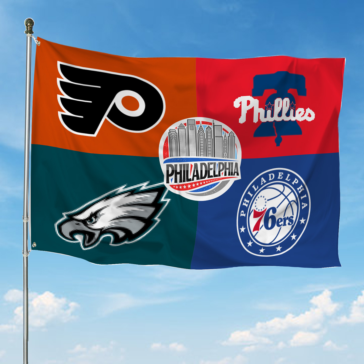 Philadelphia Flyers 76ers Phillies Eagles Team Proud Of State Flag2B1 yxyld