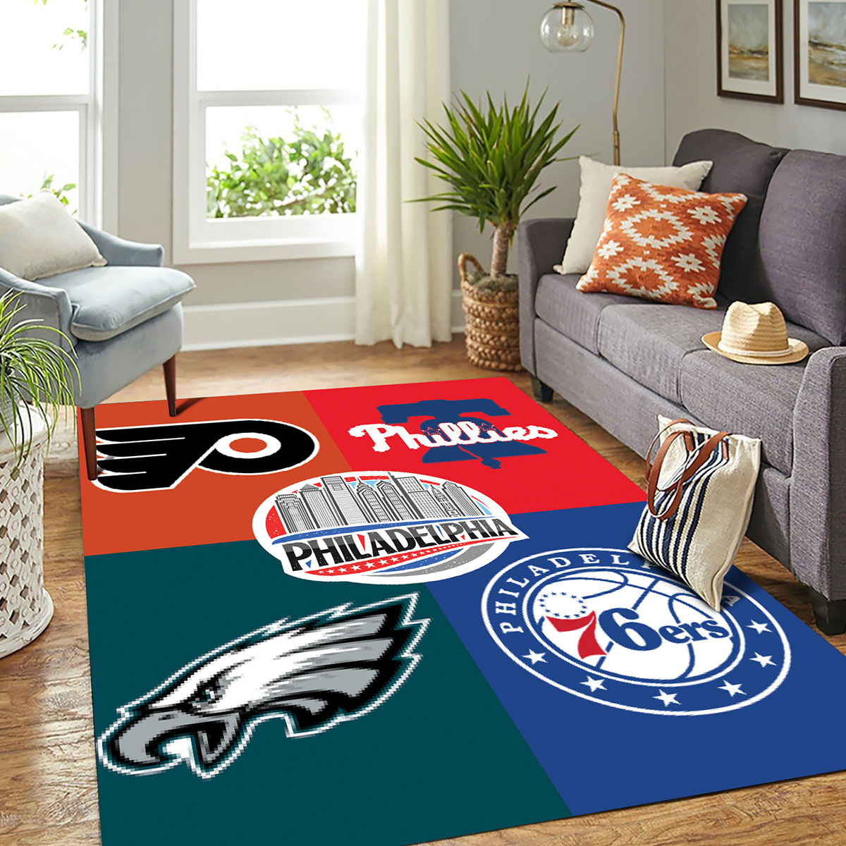 Philadelphia Flyers 76ers Phillies Eagles Team Proud Of State Rug2B1 BLEii