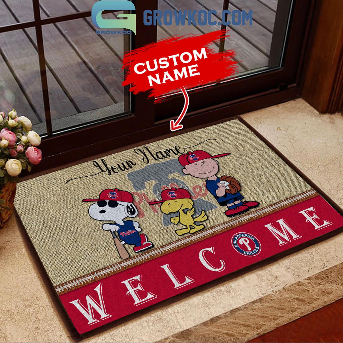 Philadelphia Phillies Snoopy Personalized Fan Doormats 1 fSKRZ