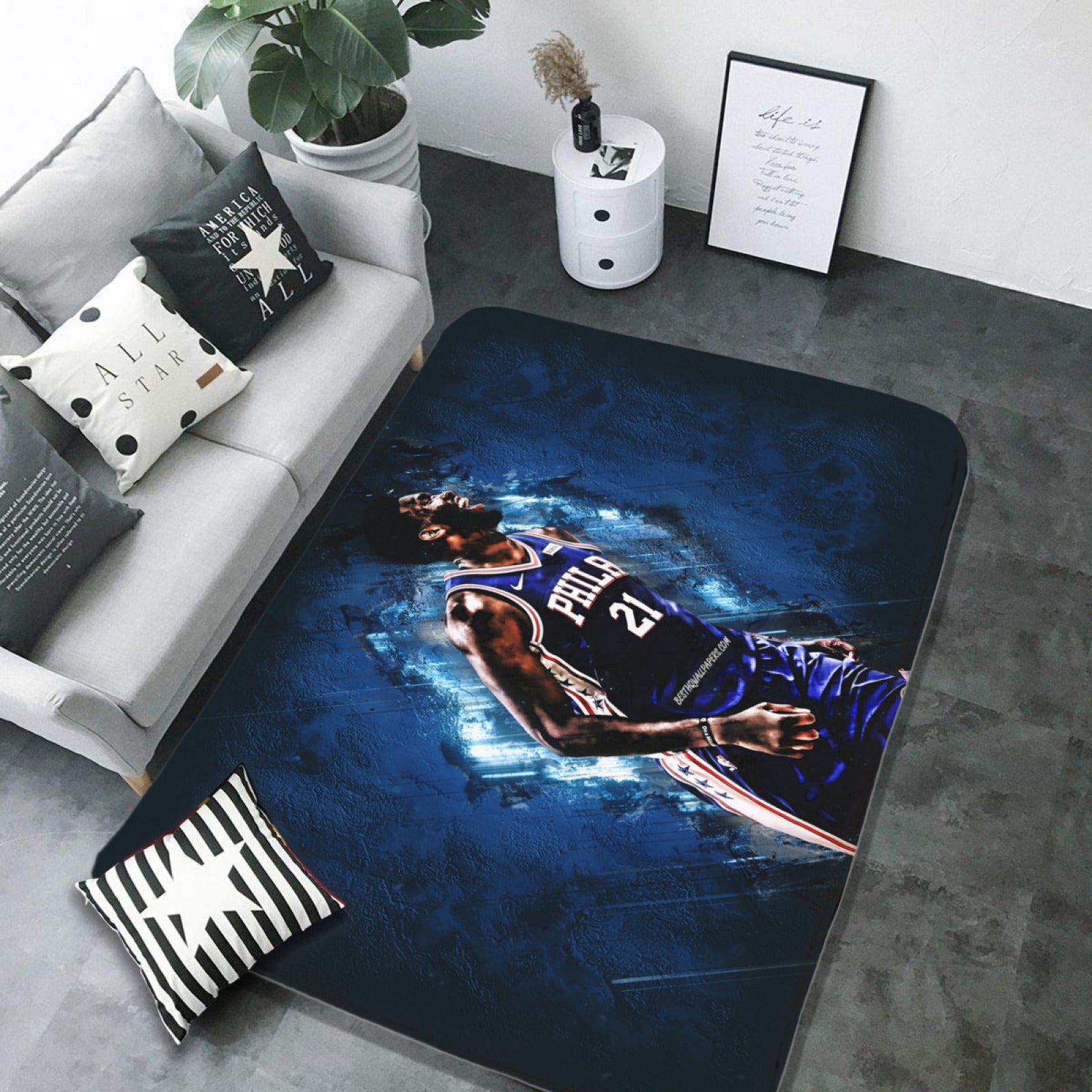 PhiladelphiaBasketball76ersCarpetLivingRoomBedroomMatsKitchenBathroomRug 2