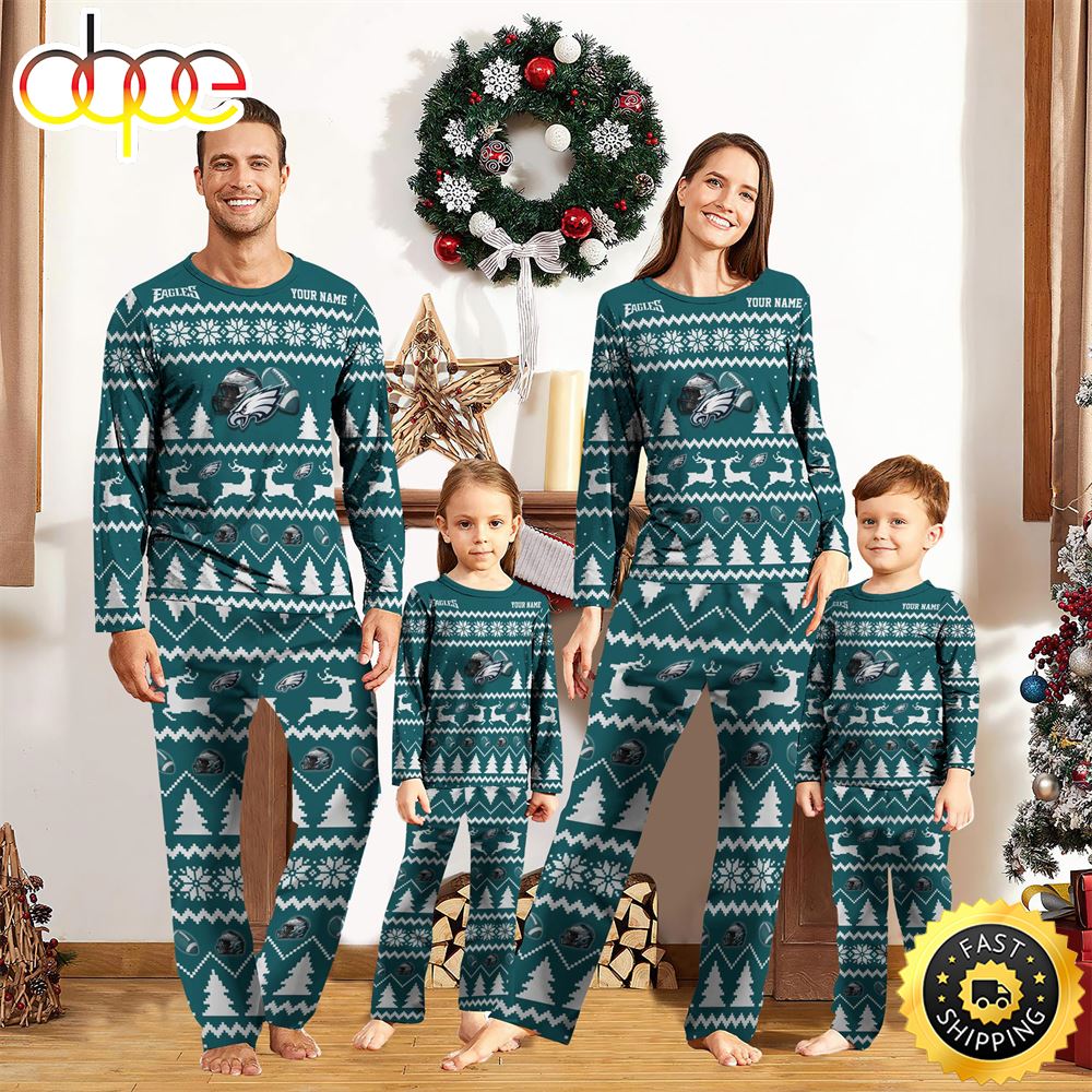 Philadelphia Eagles Christmas NFL Custom Family Pajamas rgqeod