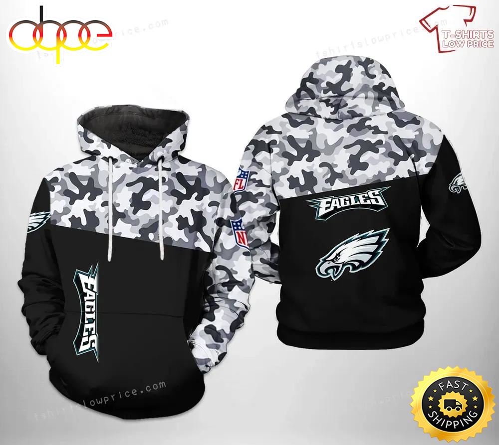 Philadelphia Eagles NFL Camo Veteran Team 3D All Over Print Zip up Hoodie tan3gs
