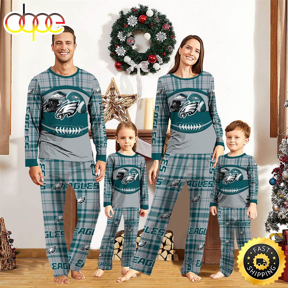 Philadelphia Eagles NFL Custom Your Name Football Team Pajamas jsc1on