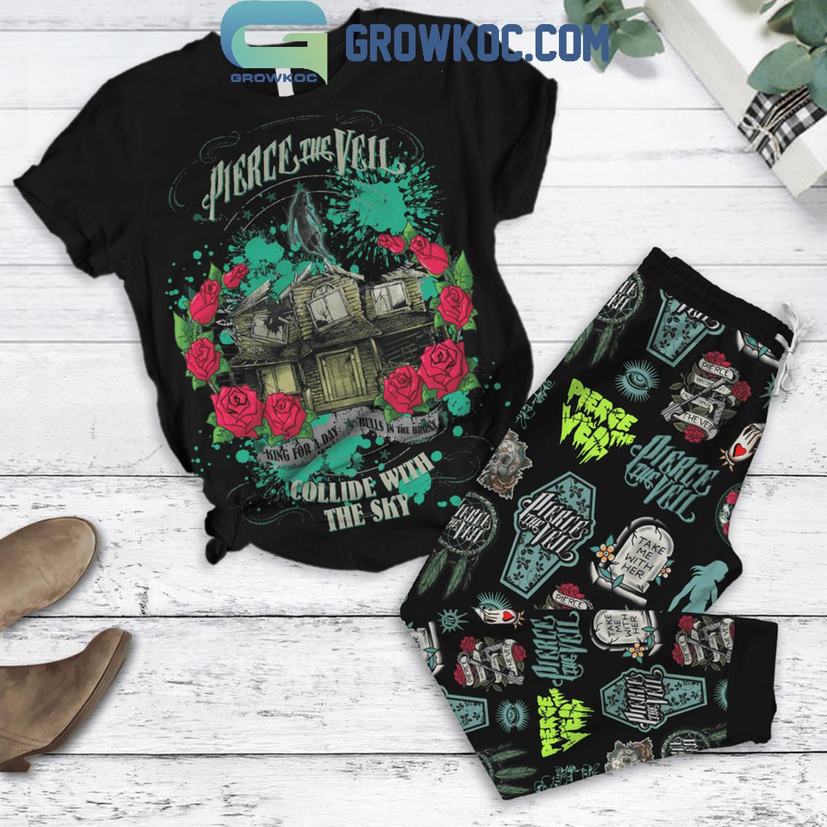 Pierce The Veil Collide With The Sky Fleece Pajamas Set 1 XOtaz