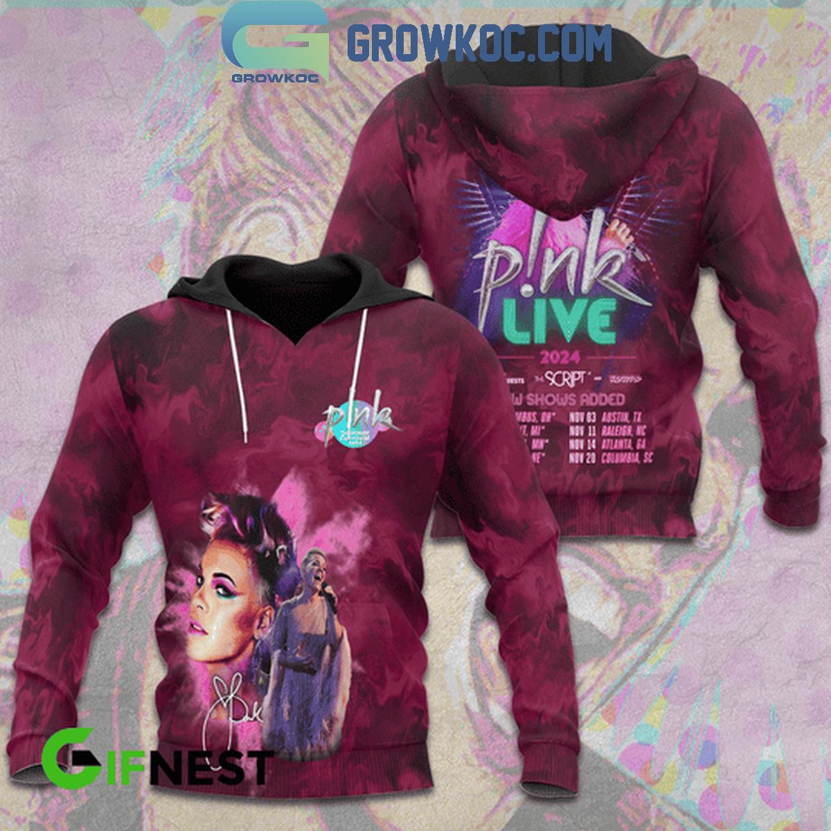 Pink Live 2024 With The Script And Kid Cudi Hoodie Shirts 1 JhfZB