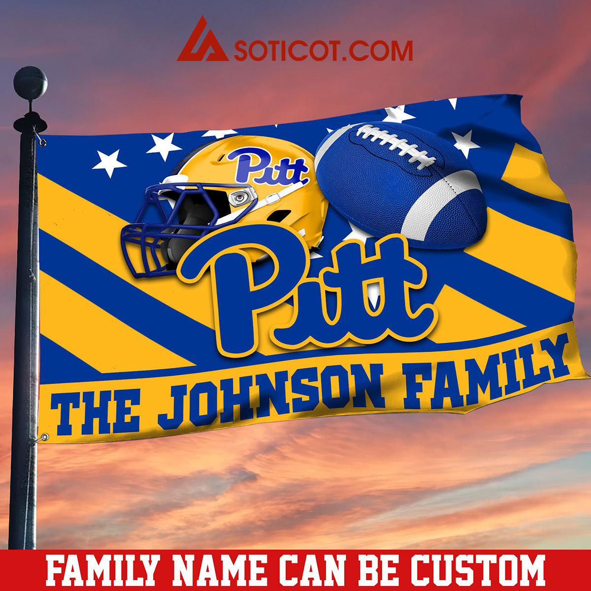 Pittsburgh Panthers Family Name Personalized House Garden Flags2B1 QciGA