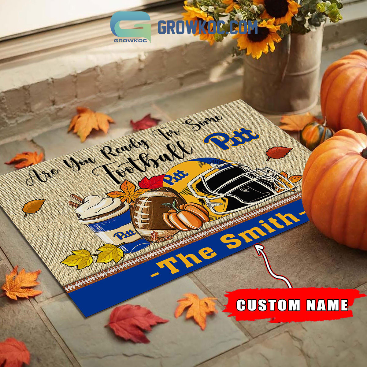 Pittsburgh Panthers NCAA Fall Pumpkin Are You Ready For Some Football Personalized Doormat2B1 rhXhD