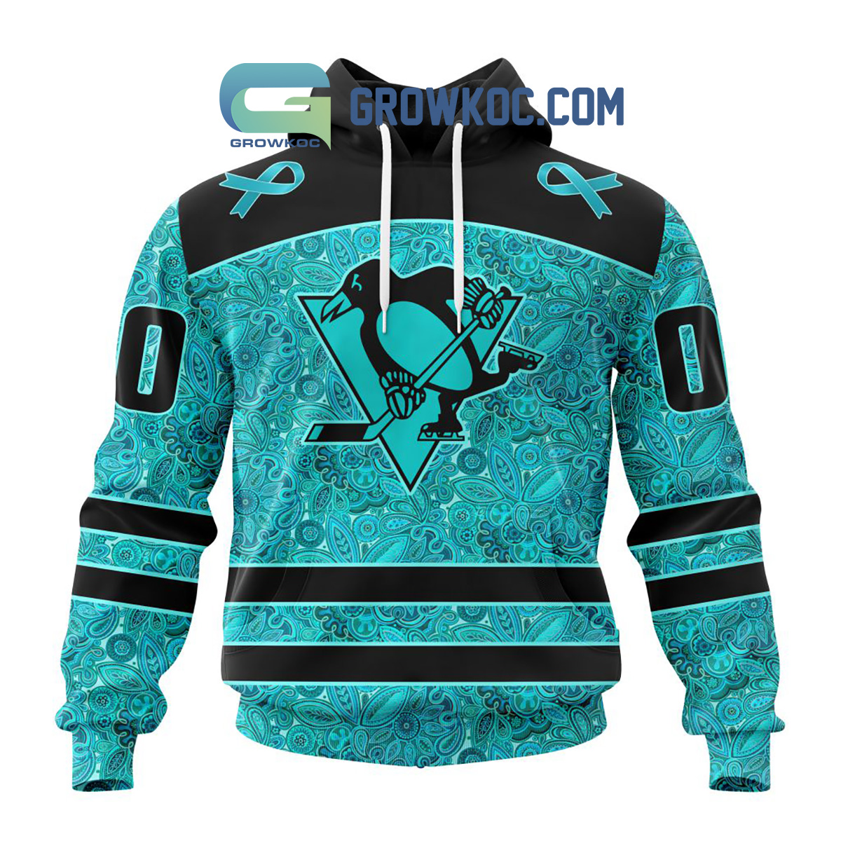 Pittsburgh Penguins Fight Ovarian Cancer Personalized Hoodie Shirts2B1 FThvT