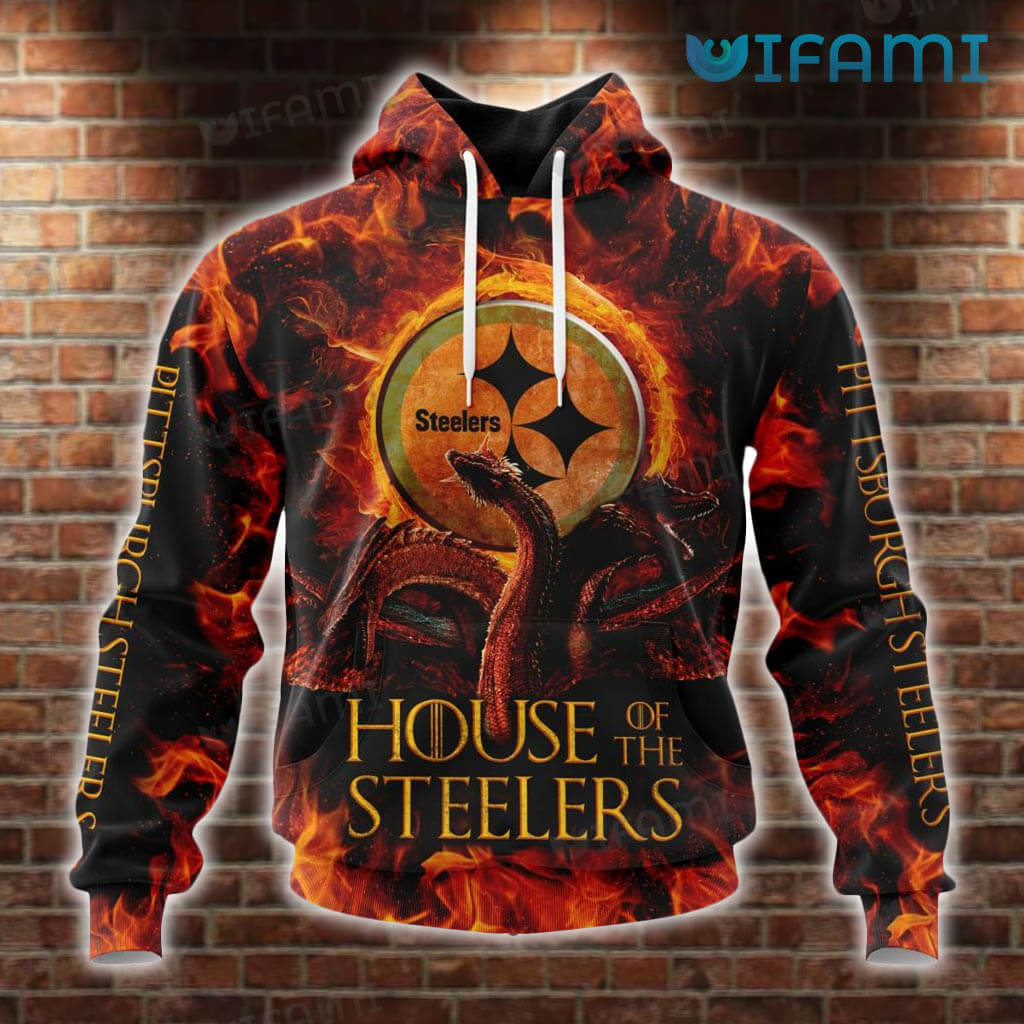 Pittsburgh Steelers House of the Steelers Dragon All Over Print Hoodie 3D 0